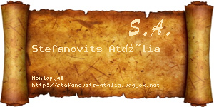 Stefanovits Atália névjegykártya